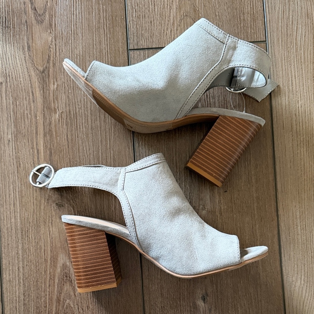 A New Day - Grey Block Heel Sandals